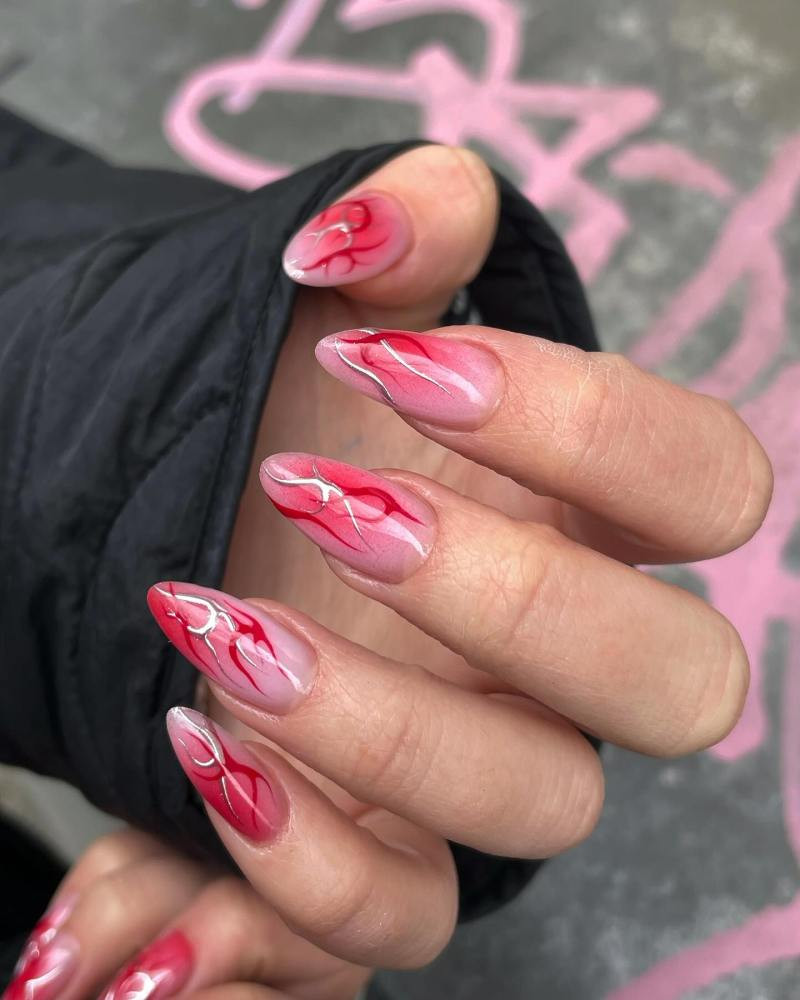 Flame-Like Swirls On All Nails Visual Idea Flame-Like Swirls On All Nails Visual Idea — Y2K Nails 2027