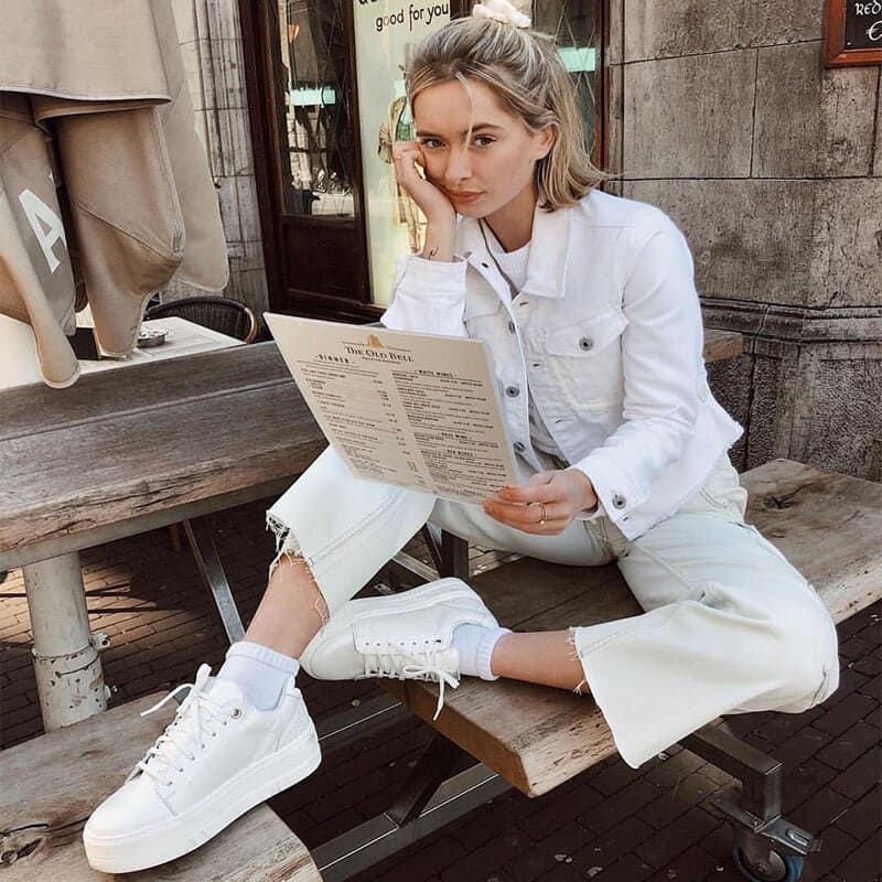 All-White Ensemble with Platform Sneakers All-White Ensemble with Platform Sneakers — White Sneakers Outfits 2027