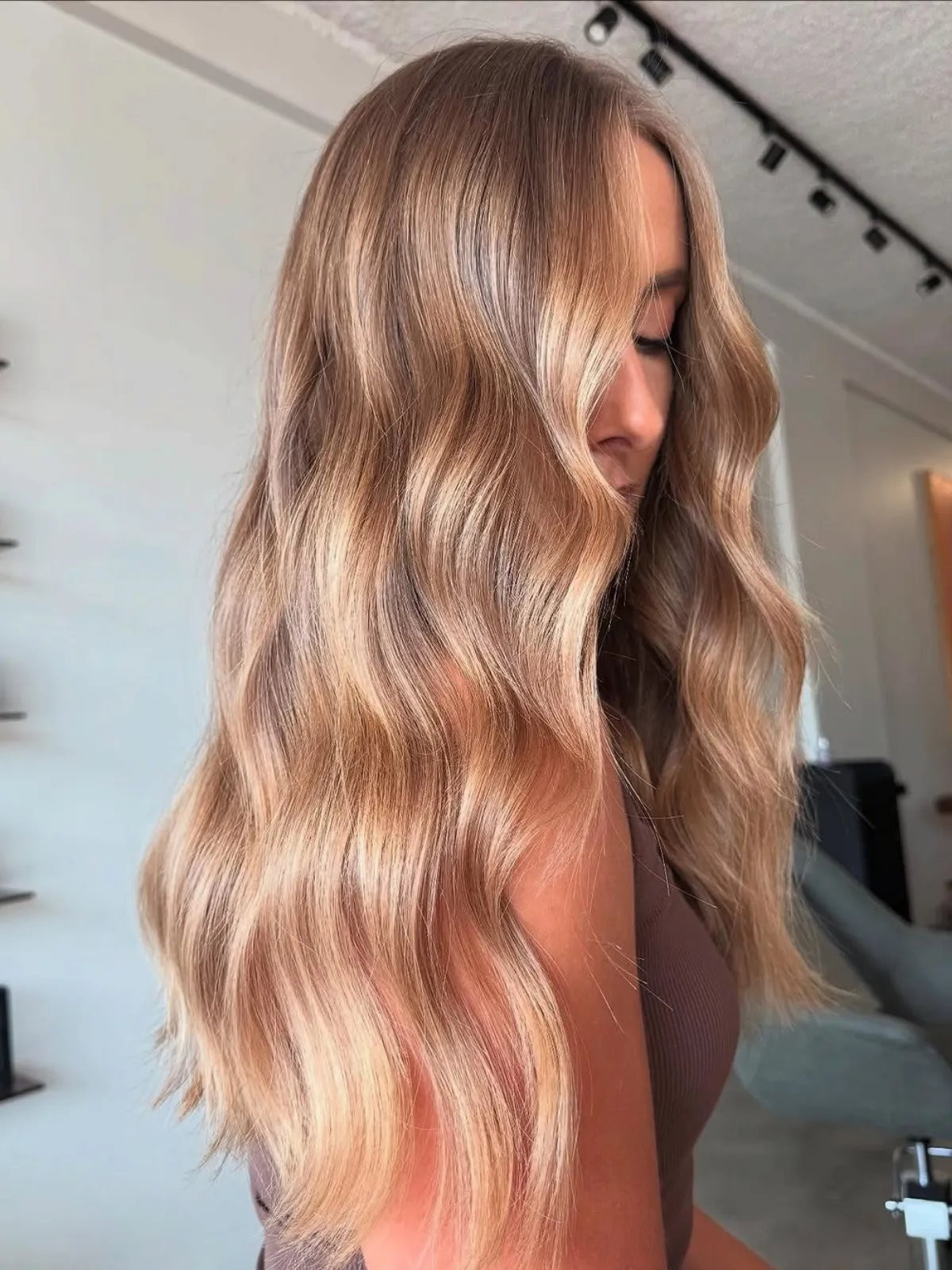 Dark Blonde With Beige Blonde Balayage Mid-Back Waves With Beige Balayage Dark Blonde With Beige Blonde Balayage Mid-Back Waves With Beige Balayage — Dark Blonde Hair 2027