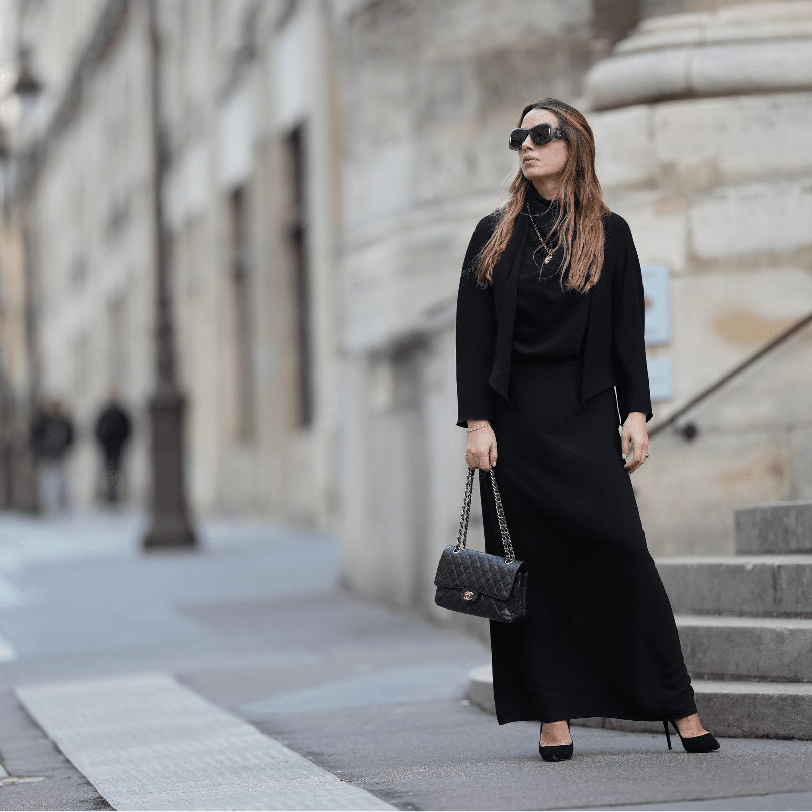 Chic All-Black Maxi Skirt Ensemble Chic All-Black Maxi Skirt Ensemble — Business Formal Outfits 2027
