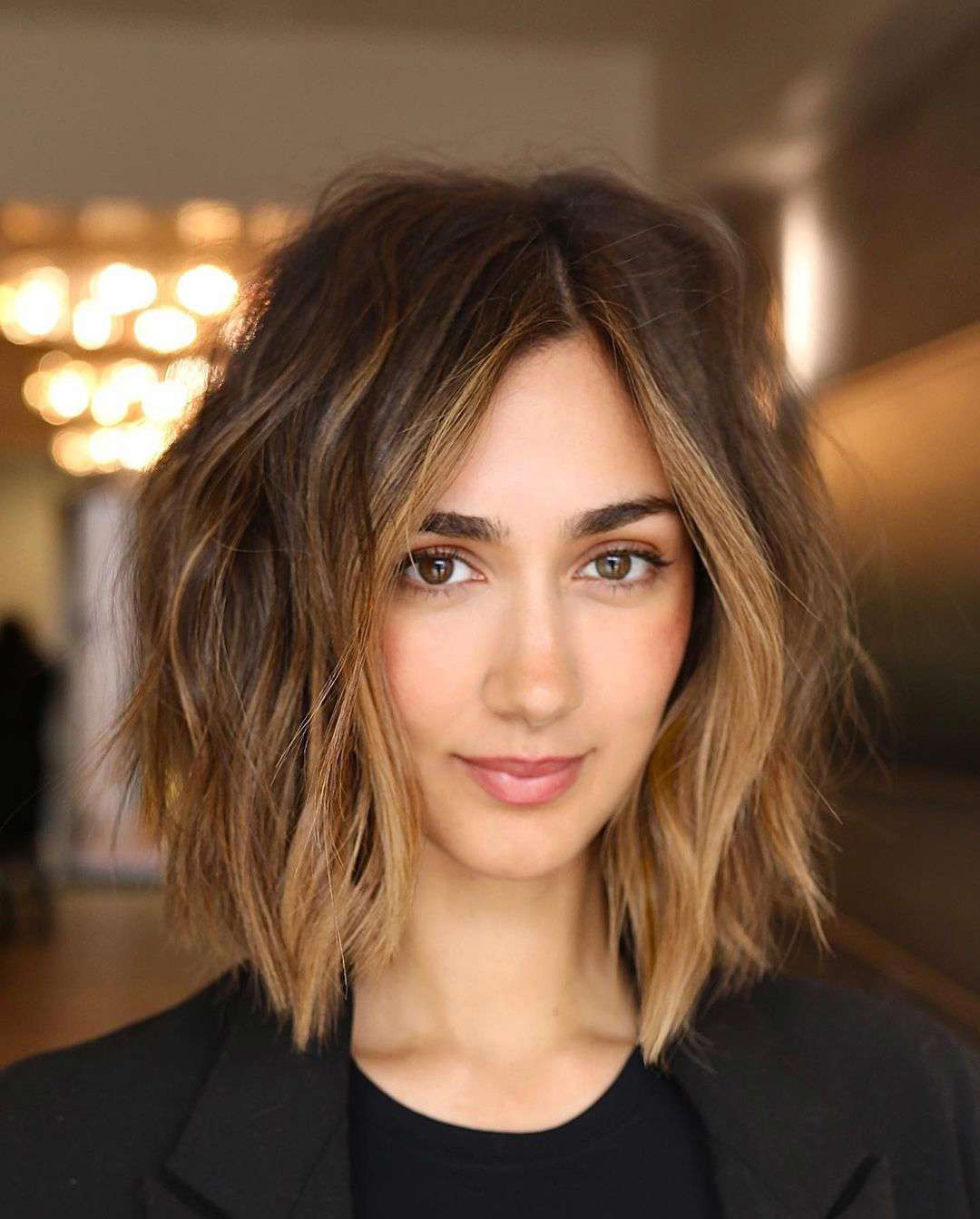Lived-in Bob Dark Blonde Caramel Balayage — Bob Haircuts 2027