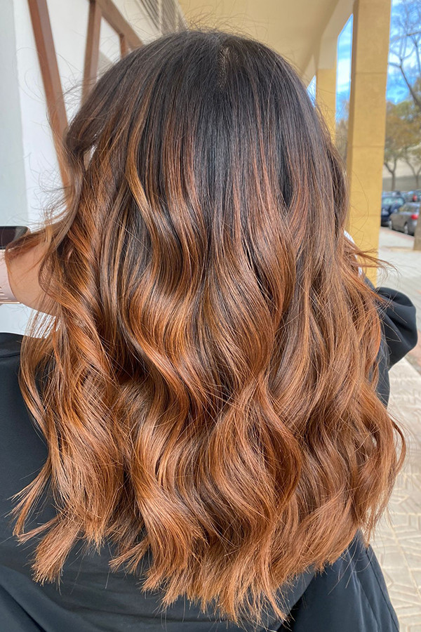 Shoulder Length With Copper Balayage Shoulder Length With Copper Balayage — Balayage 2027
