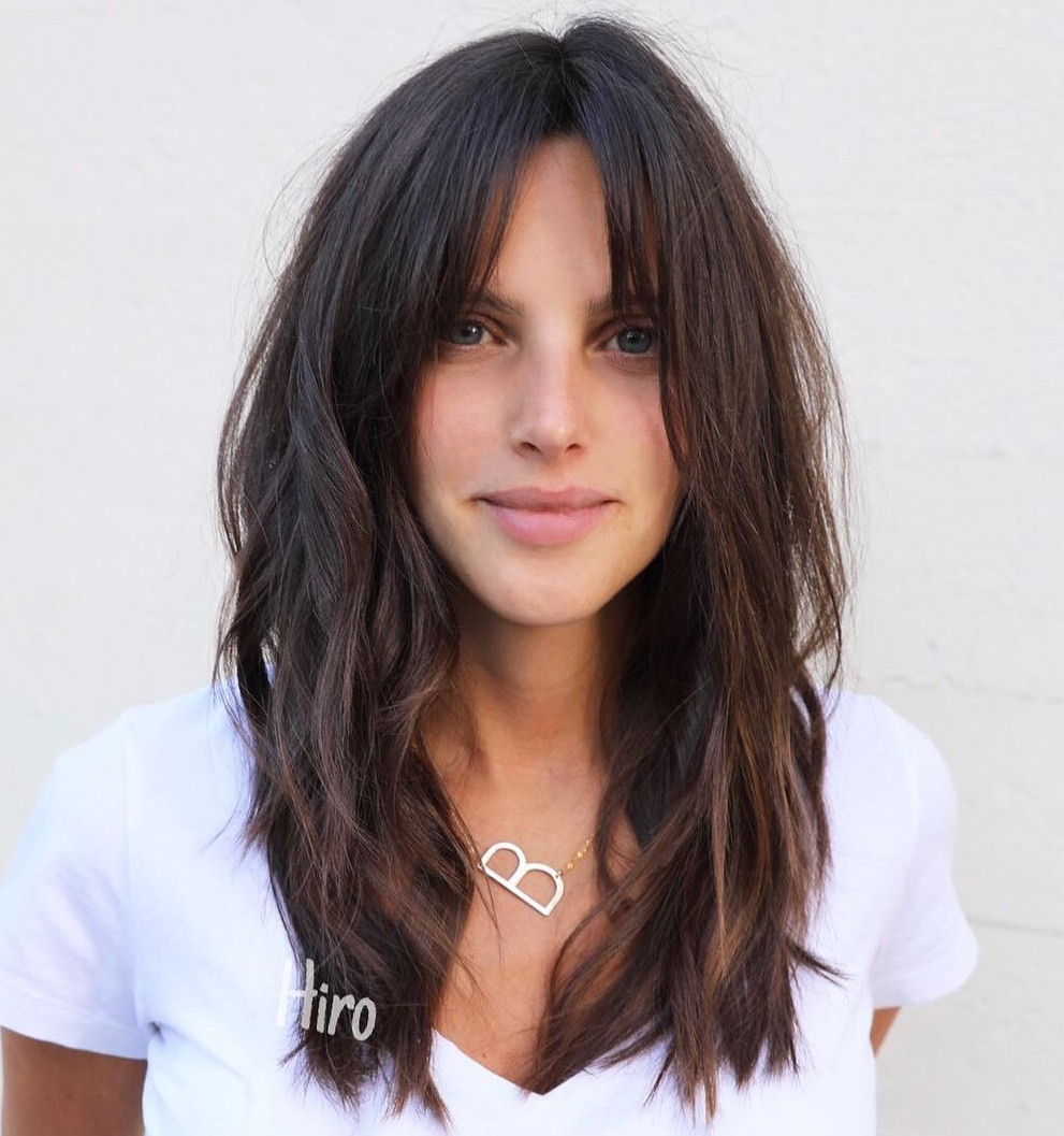 Dark Brown With Subtle Blonde Balayage Visual Idea Dark Brown With Subtle Blonde Balayage Visual Idea — Long Shag 2027