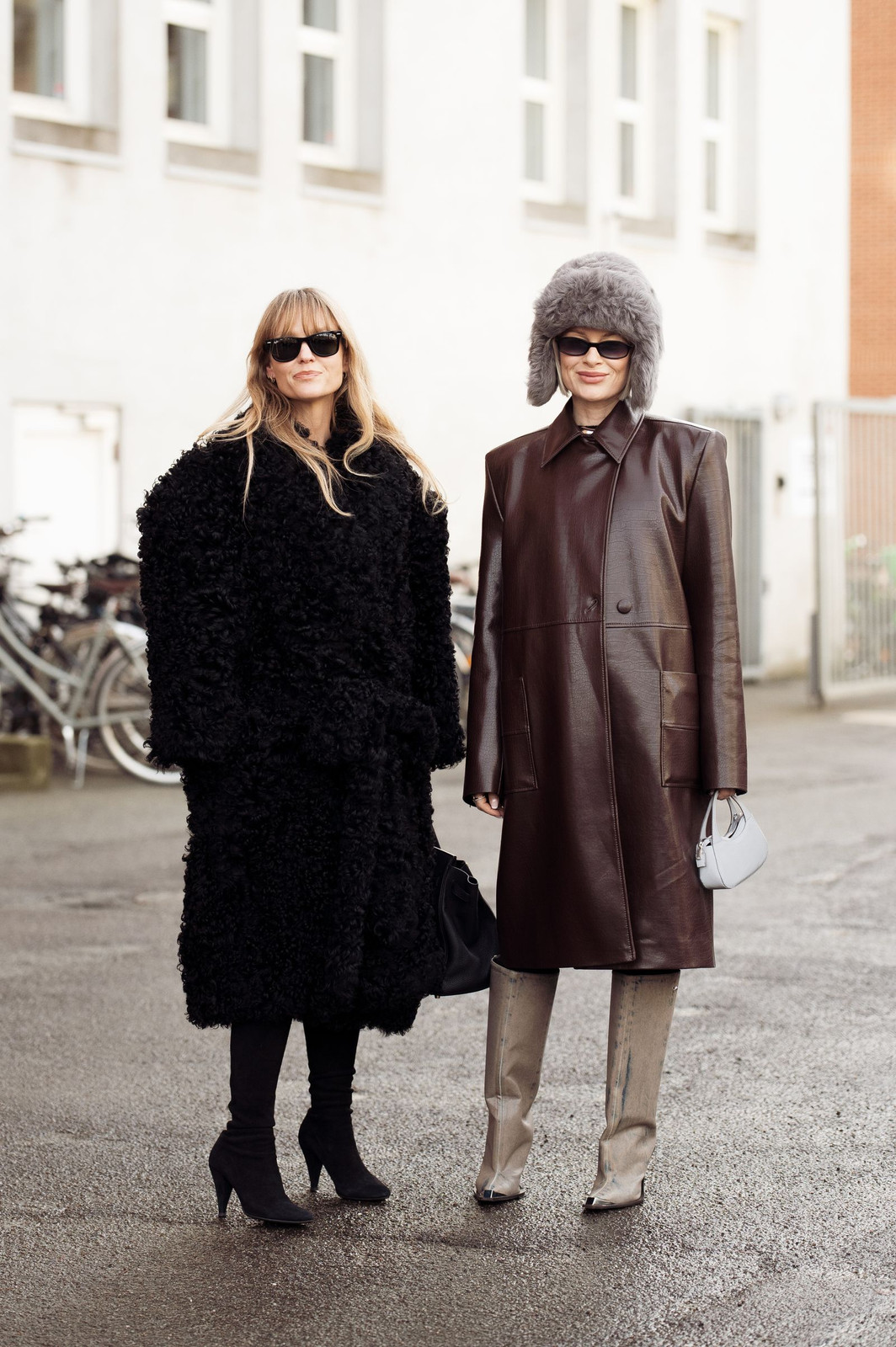 Contrasting Faux Fur and Leather Coats for a Neutral Winter Look Contrasting Faux Fur and Leather Coats for a Neutral Winter Look — Winter Neutral Outfits 2027