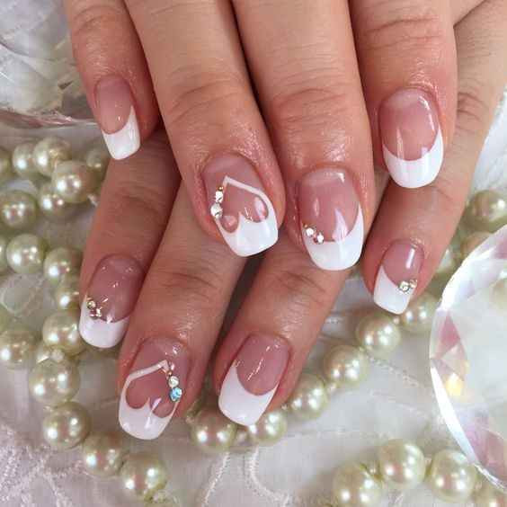Sheer Pink Base Opaque White Tips Visual Idea — Wedding French Tip Nails 2027