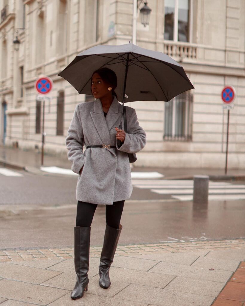 Double-Breasted Coat and Leggings: Sleek Rainy Day Look Double-Breasted Coat and Leggings: Sleek Rainy Day Look — Rainy Day Outfits 2027