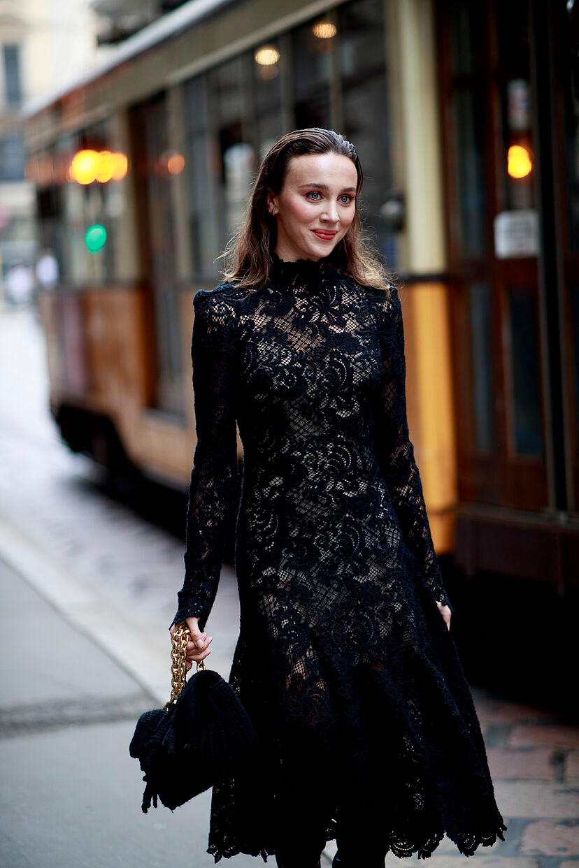 Elegant Lace Midi Dress for Evening Celebration Elegant Lace Midi Dress for Evening Celebration — New Years Eve Outfits 2027