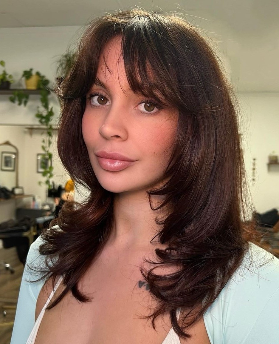 Chin Length Layered Bob With Blunt Bangs — Bold Bangs 2027