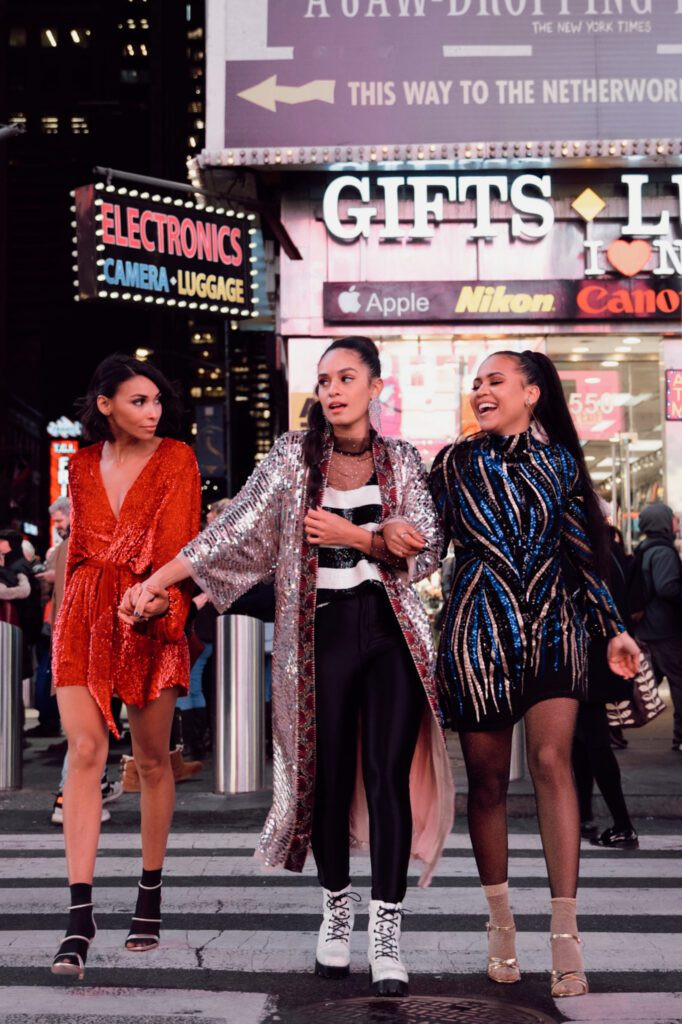 Group Style: Red Sequin, Metallic Duster, Blue Sequin Group Style: Red Sequin, Metallic Duster, Blue Sequin — New Years Eve Outfits 2027
