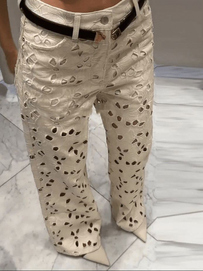 Unique Details: Off-White Wide-Leg Jeans with Cut-Outs Unique Details: Off-White Wide-Leg Jeans with Cut-Outs — High Waisted Jeans 2027