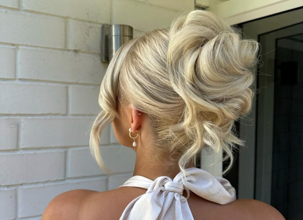 Mid Back Thick Blonde Hair In A Voluminous Bun — Easy Updos 2027