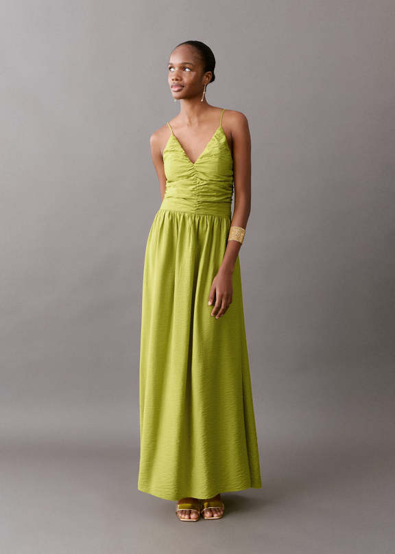 Lime Green Maxi Dress with Ruched Bodice Lime Green Maxi Dress with Ruched Bodice — Graduation Outfits 2027