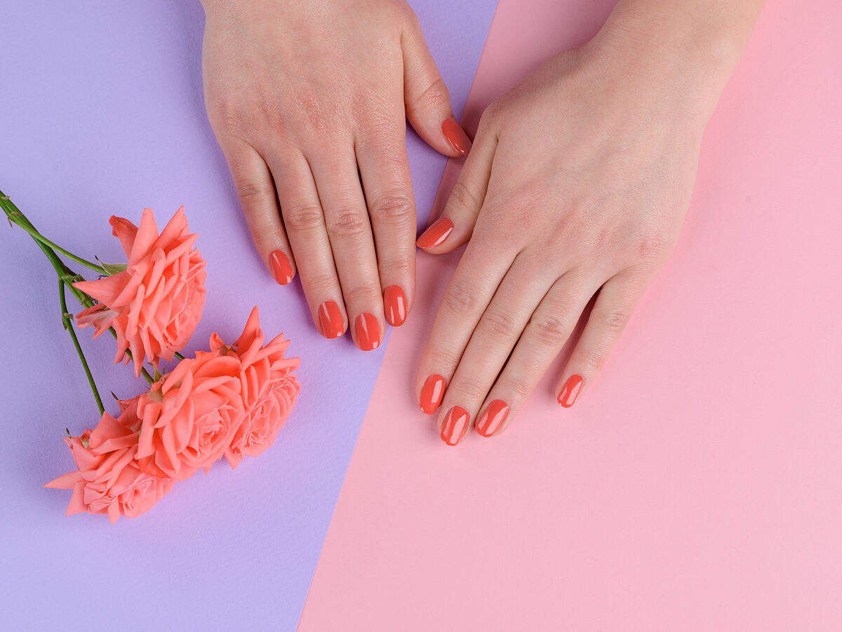 Solid Color Visual Idea — Coral Nails 2027