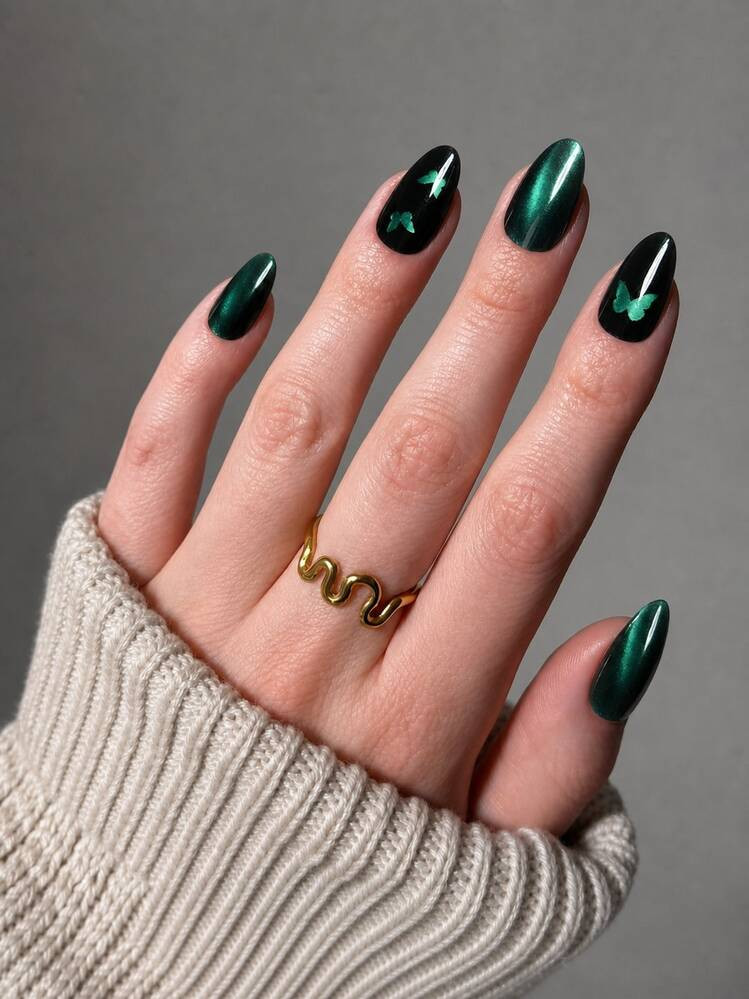 High Gloss Cat-Eye Visual Idea High Gloss Cat-Eye Visual Idea — Green Nails 2027