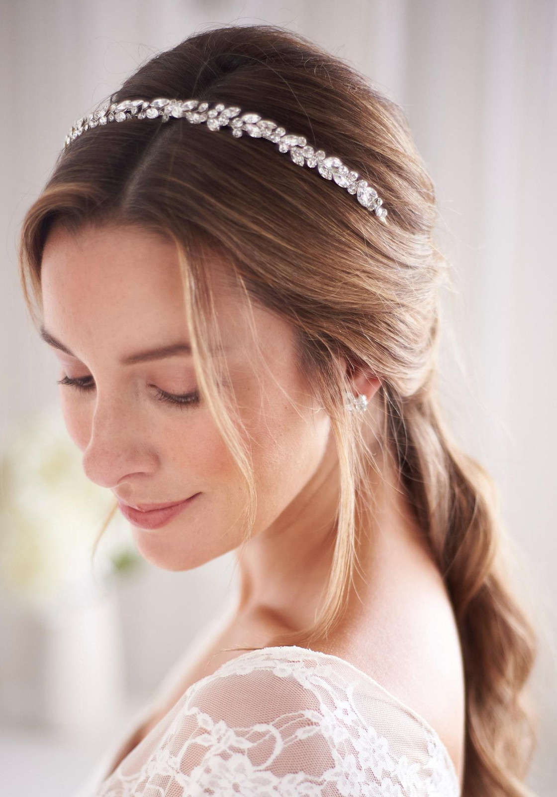 Jeweled Headband With Face-Framing Tendrils — Headband Hairstyles 2027