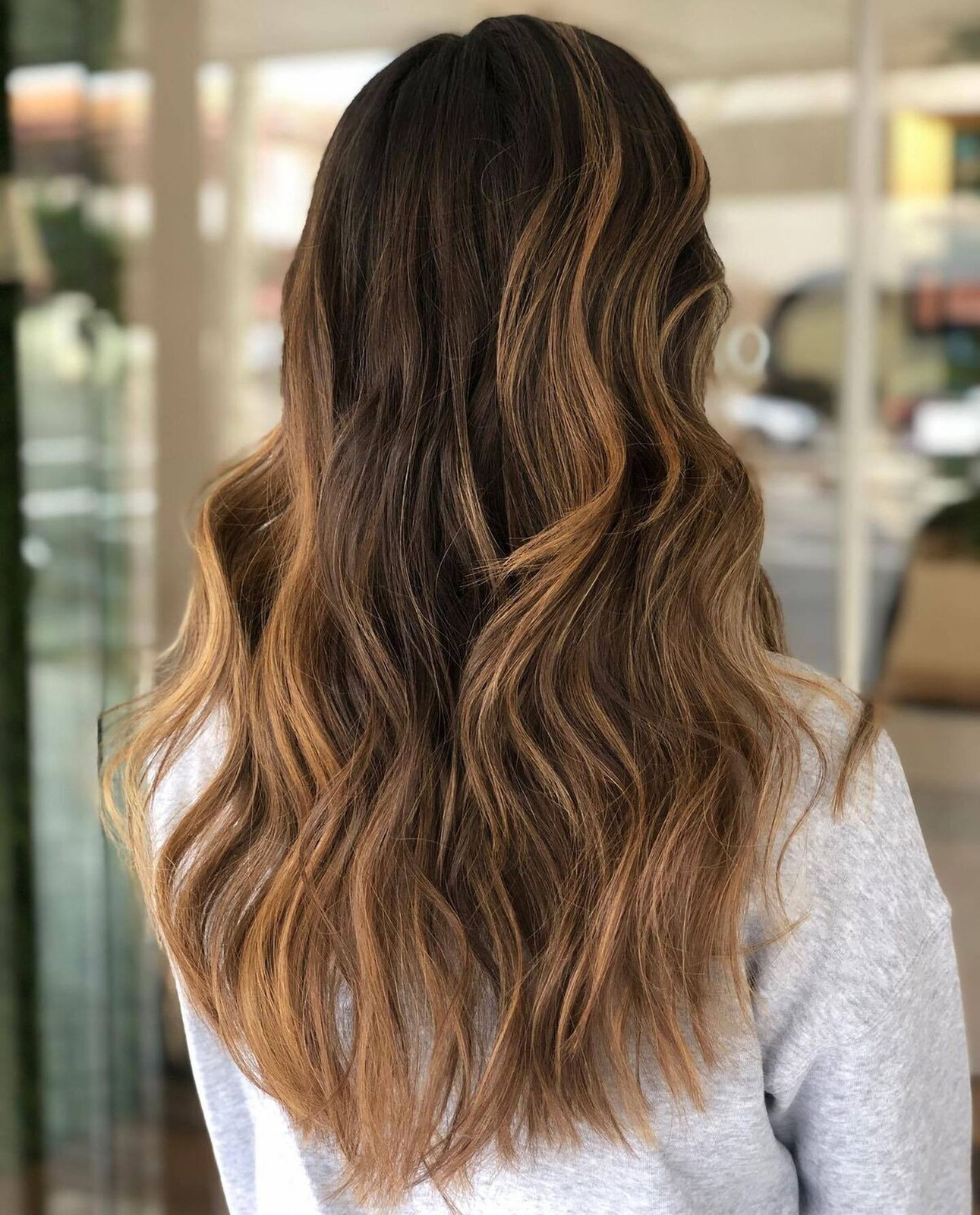 Dark Brown With Honey Caramel Balayage — Low Maintenance Hair Color 2027