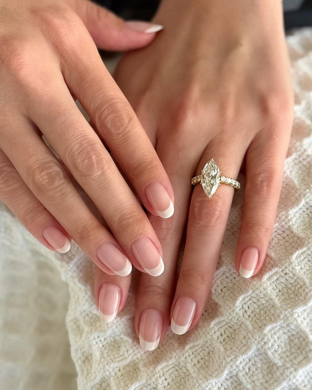 Classic French Tip On Oval Nails Visual Idea Classic French Tip On Oval Nails Visual Idea — Neutral Wedding Nails 2027
