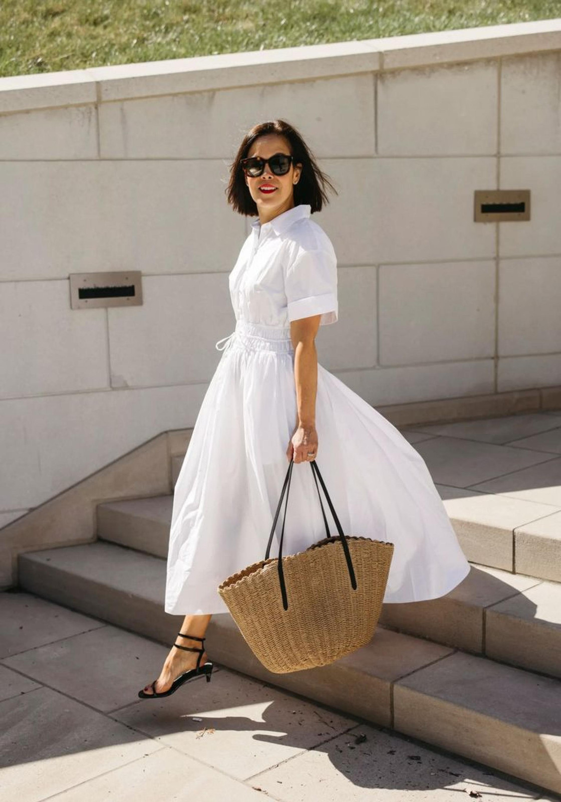 White Shirt Dress with Cinched Waist White Shirt Dress with Cinched Waist — Summer Outfits 2027 for Women Over 50