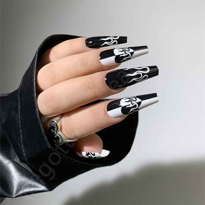 Gothic Flame Decals on White Gothic Flame Decals on White — Gothic Coffin Nails 2027