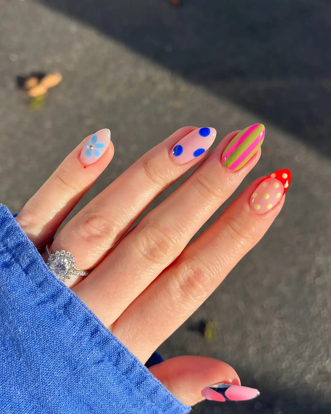 Flower Polka Dots Stripes Fruit Motifs Visual Idea — Nails 2027 for Teens