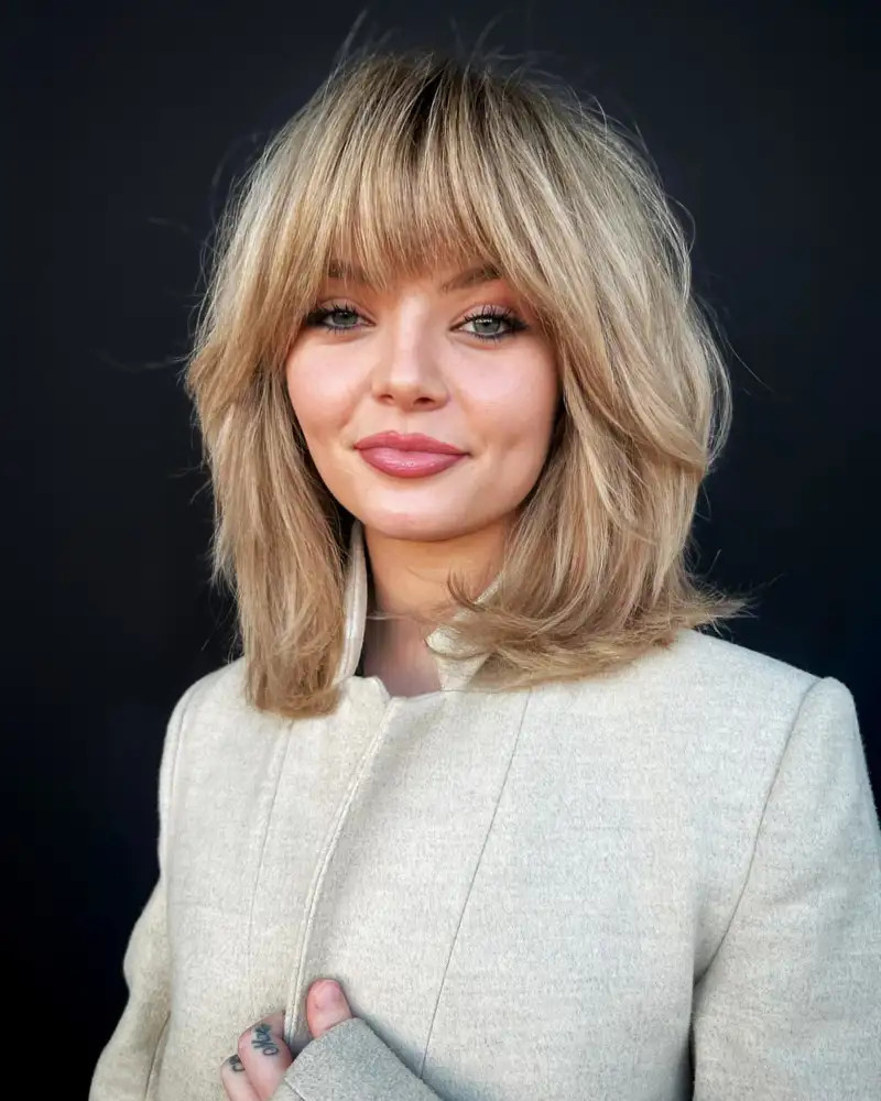 Ash Blonde Lob With Face-Framing Waves — Blonde Bangs 2027