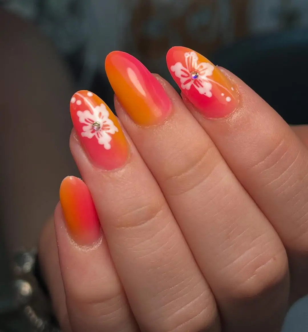 Vibrant Gradient with Florals Vibrant Gradient with Florals — Hawaii Nails 2027