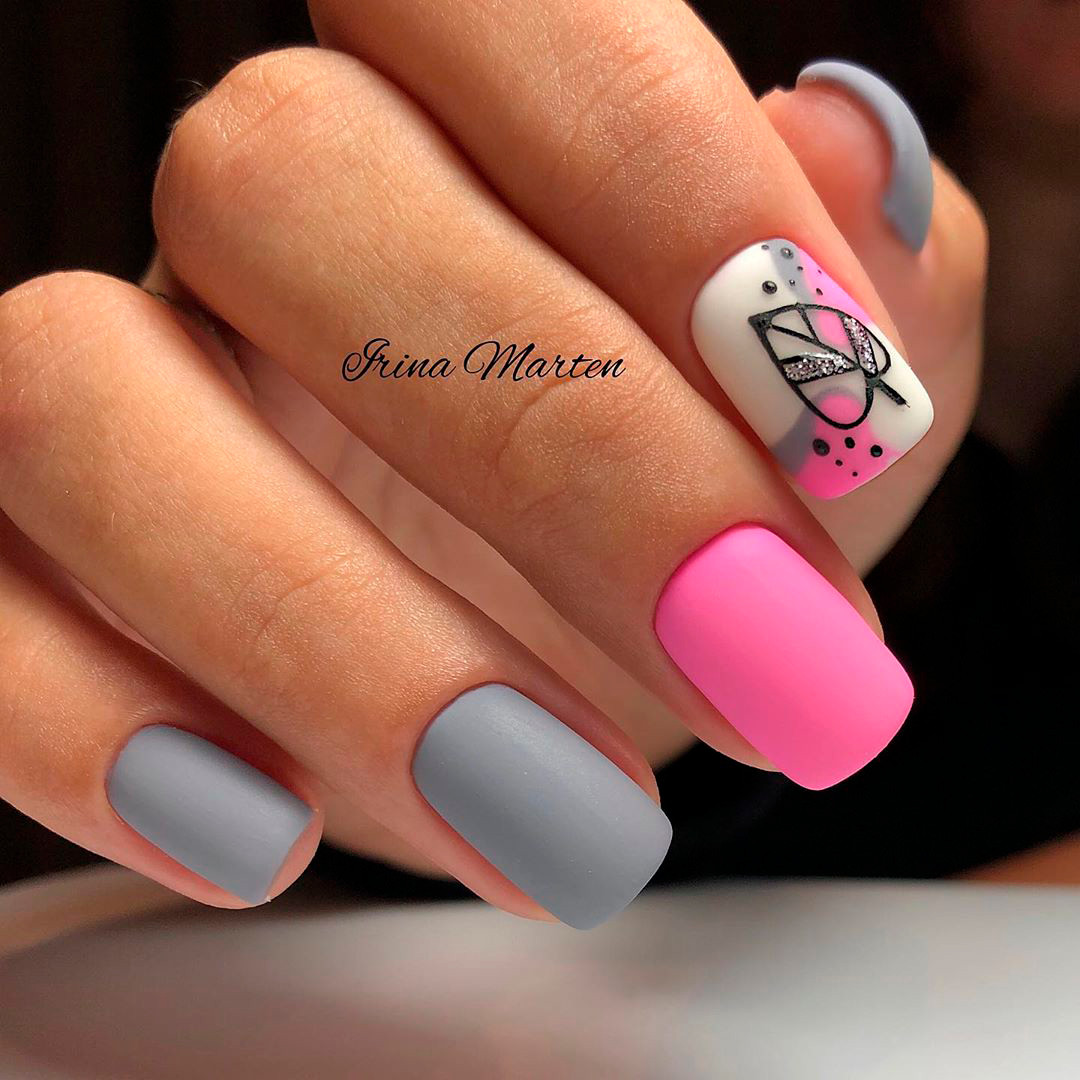 Solid Color With Accent Nail Art Visual Idea Solid Color With Accent Nail Art Visual Idea — Matte Nails 2027