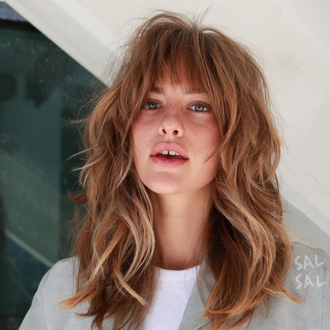Retro Collarbone Honey Blonde Shag Retro Collarbone Honey Blonde Shag — Shag Haircut 2027