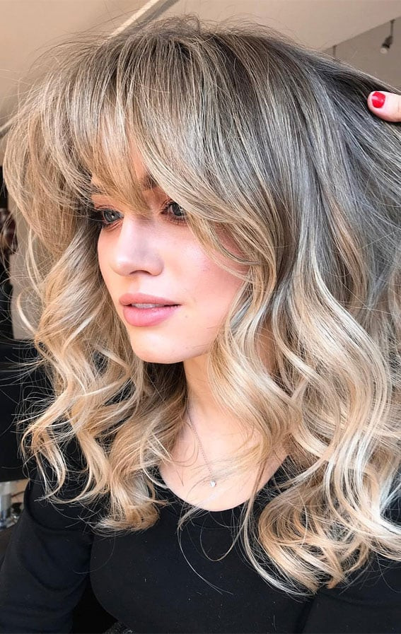 Collarbone Layers with Ash Balayage Collarbone Layers with Ash Balayage — Balayage Bangs 2027