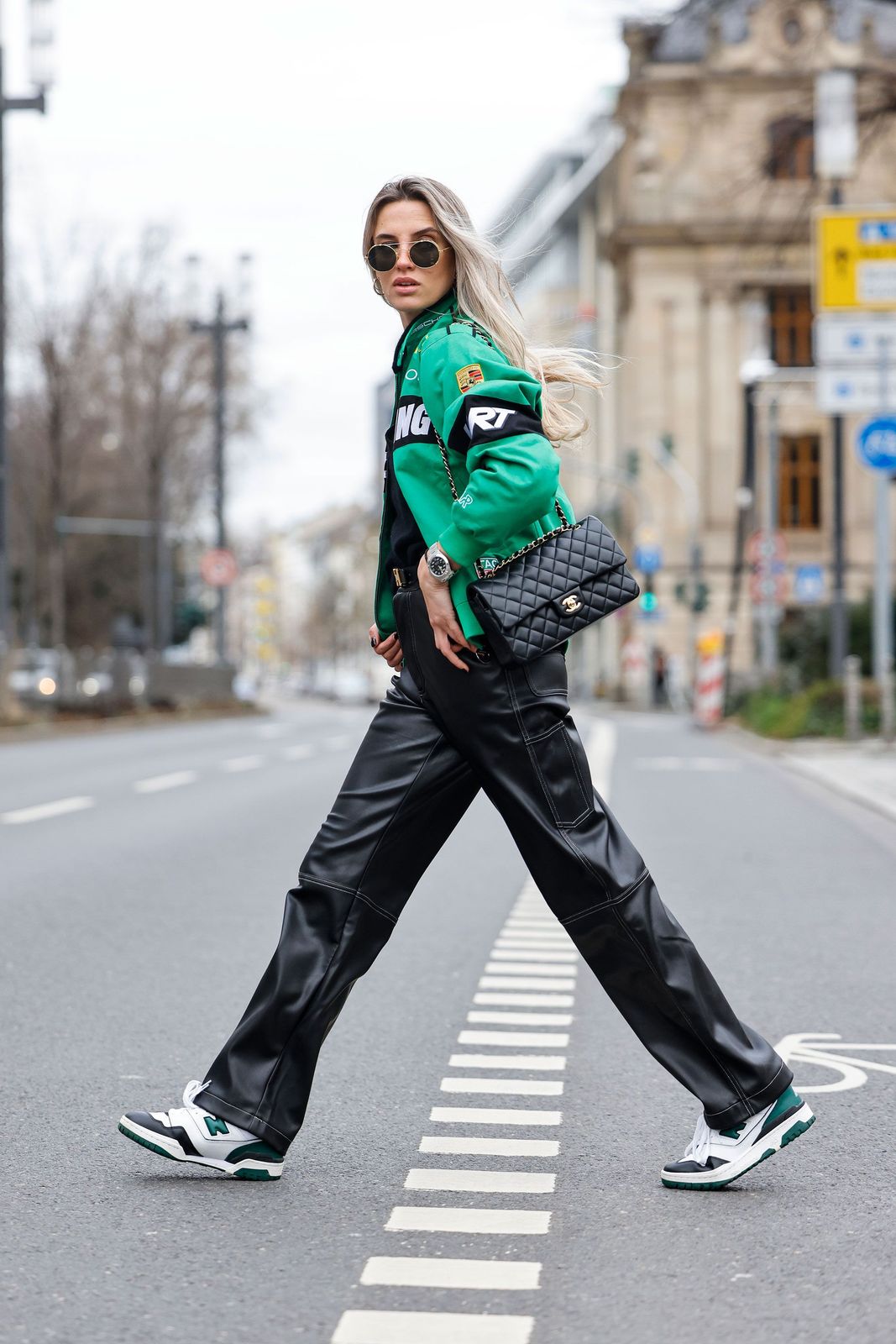 Leather Jacket and Faux Leather Trousers Leather Jacket and Faux Leather Trousers — New Balance Outfits 2027