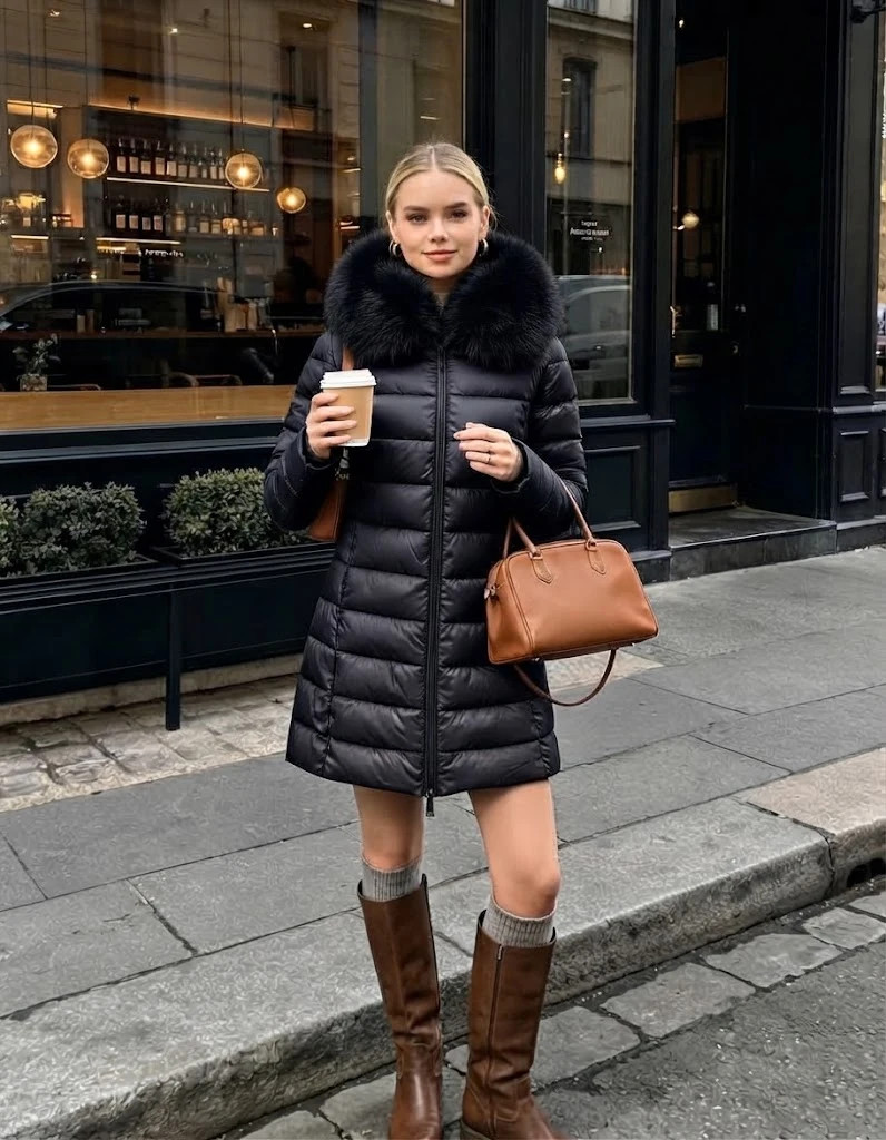 Long Camel Puffer for Elegant Winter Warmth — Winter Outfits 2027 with Puffer