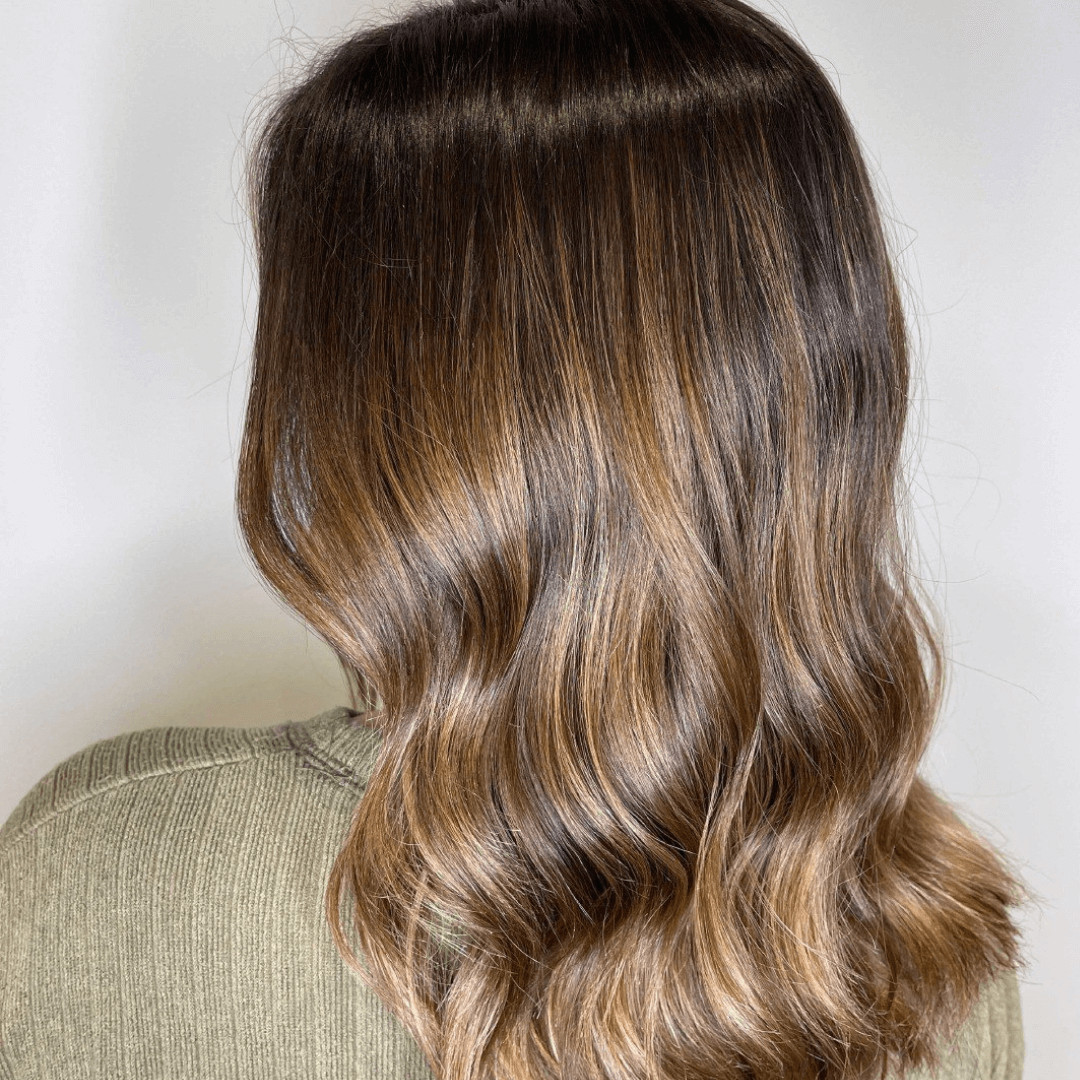 Visual Idea — A Woman'S Hair Is Styled In Loose Waves — Caramel Brunette 2027