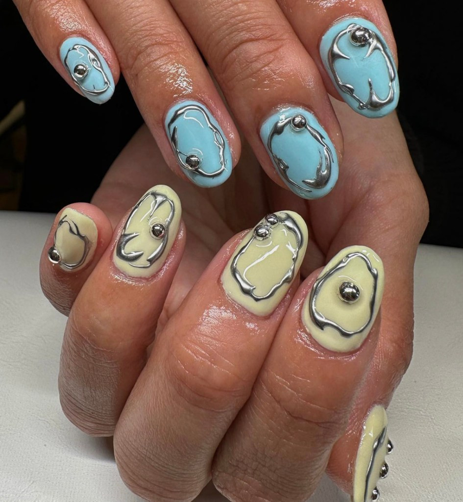 Abstract Swirls And Color Blocking Visual Idea Abstract Swirls And Color Blocking Visual Idea — Abstract Nails 2027