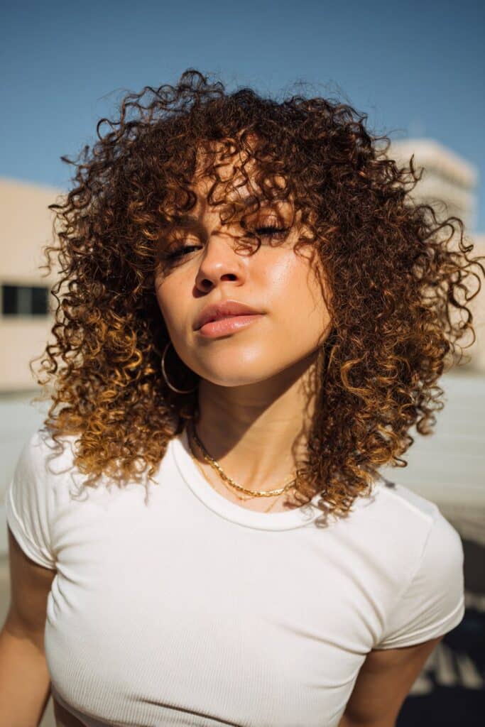 Chin Length Bob With Full Bangs, Collarbone Chin Length Bob With Full Bangs, Collarbone — 3B Curly Hairstyles 2027