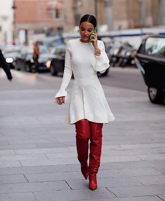 Red Knee-High Boots Outfit Idea Red Knee-High Boots Outfit Idea — Italy Winter Outfits 2027