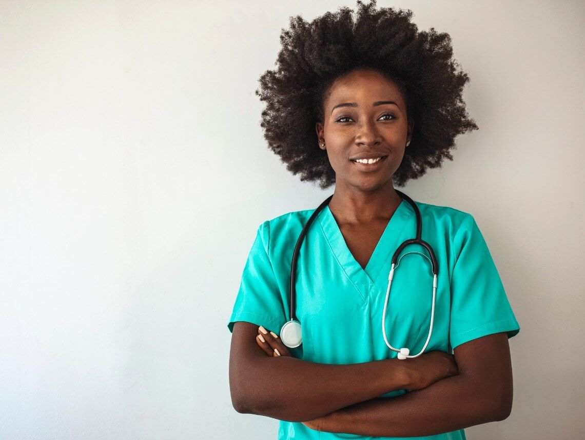 Close-Up on Teal Scrub Top with Stethoscope Accent — Nurse Outfits 2027