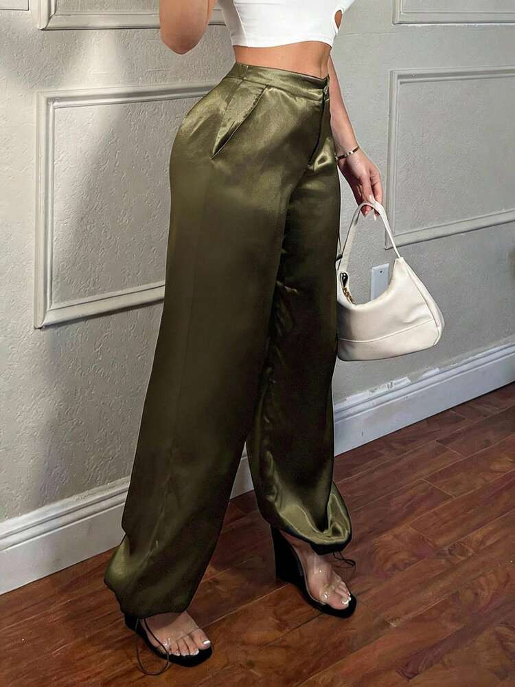 Olive Green Satin Cargo Pants: A Festival Statement Olive Green Satin Cargo Pants: A Festival Statement — Shein Outfits 2027