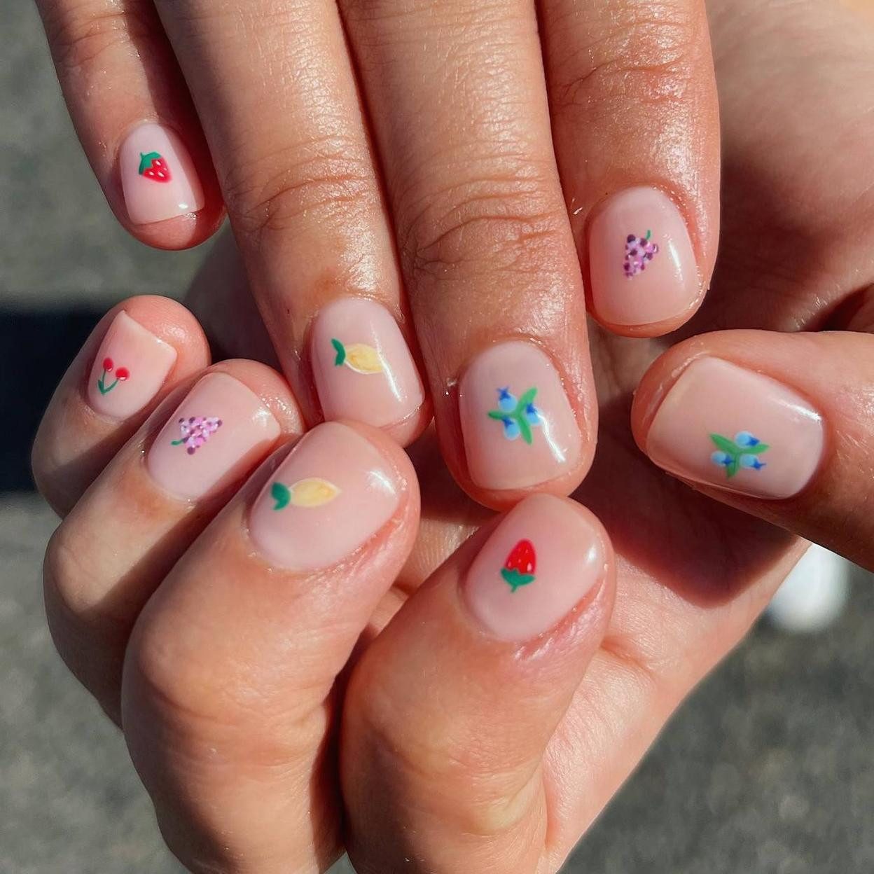 Tiny Fruit Illustration Summer Nails Tiny Fruit Illustration Summer Nails — Simple Summer Nails 2027