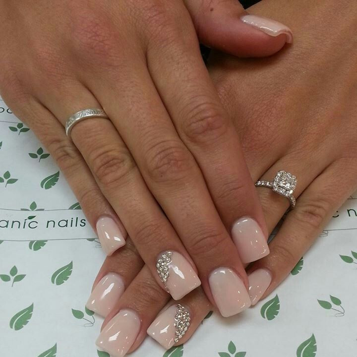 Rhinestone Accents On Two Nails Visual Idea Rhinestone Accents On Two Nails Visual Idea — Engagement Nails 2027