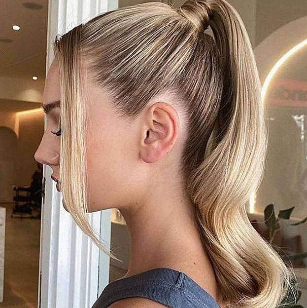Blonde High Pony With Side Swept Bangs Blonde High Pony With Side Swept Bangs — Sleek Ponytail 2027