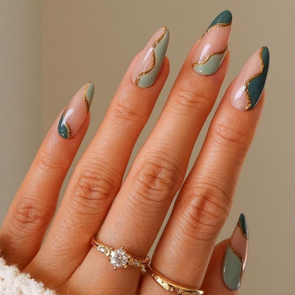 Abstract Wavy Lines And Color Blocking Visual Idea — Nail Designs 2027