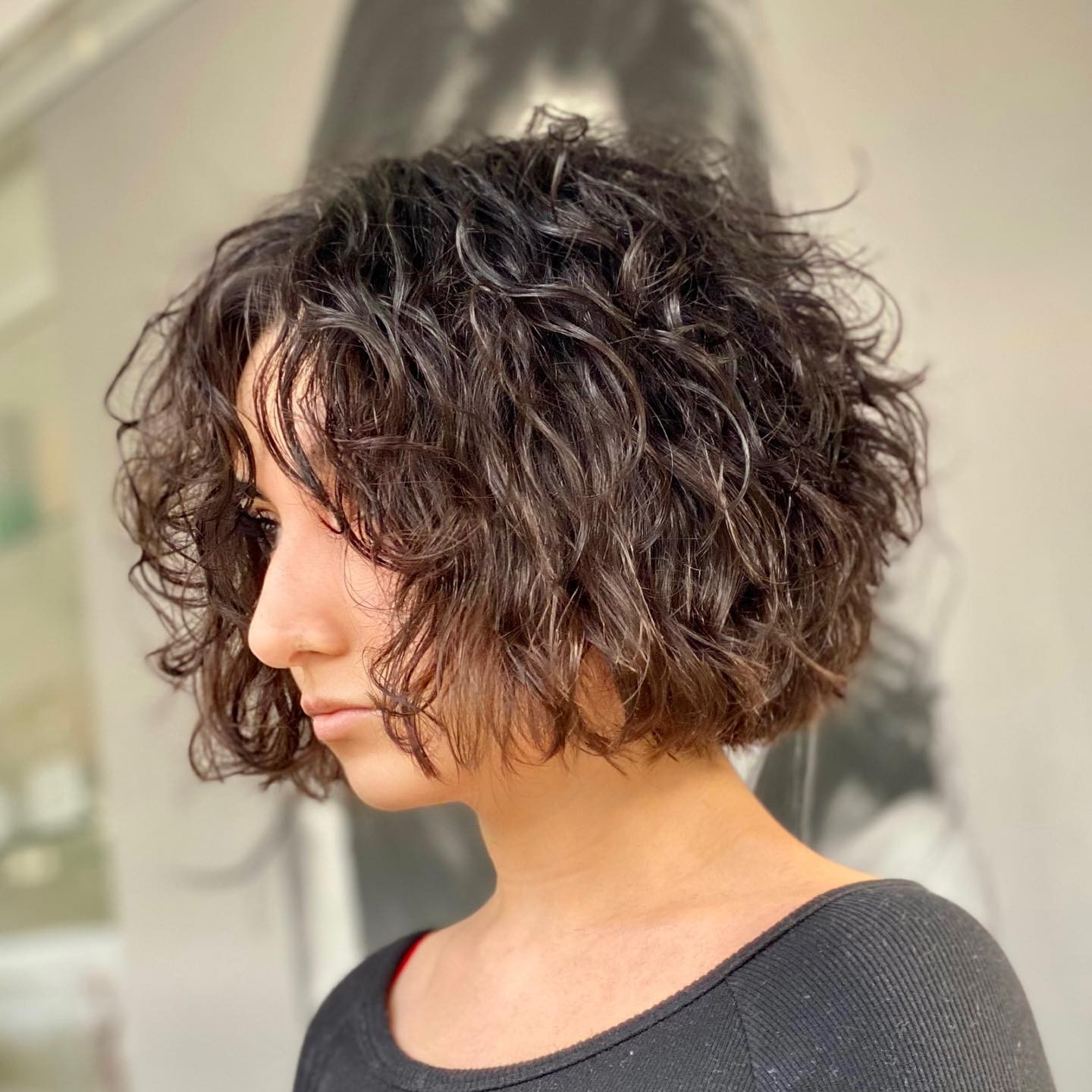 Defined Curls on a Dark Bob Defined Curls on a Dark Bob — Jaw Length Bob 2027