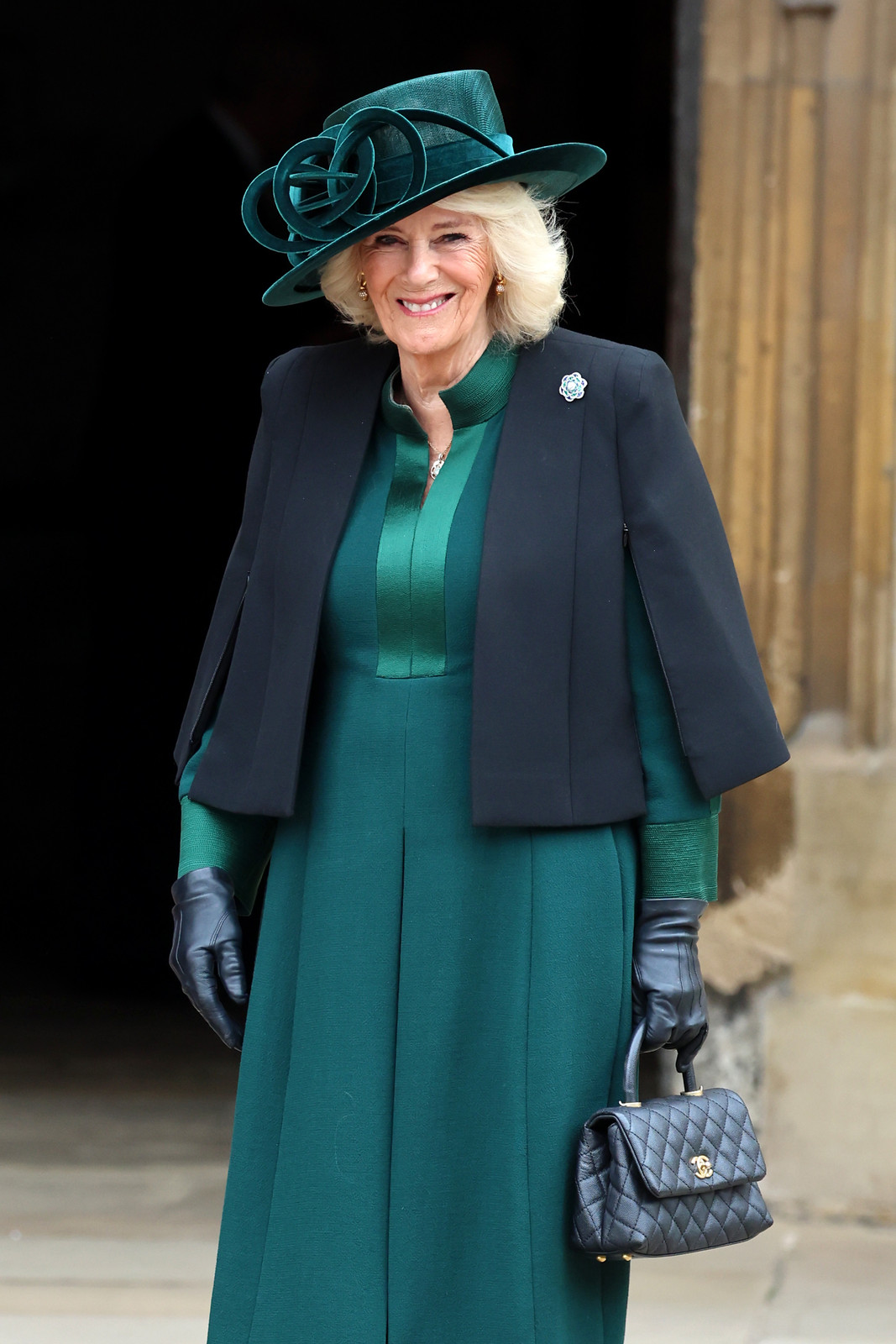Emerald Green Dress with Cape Jacket and Green Hat Emerald Green Dress with Cape Jacket and Green Hat — Easter Church Outfits 2027
