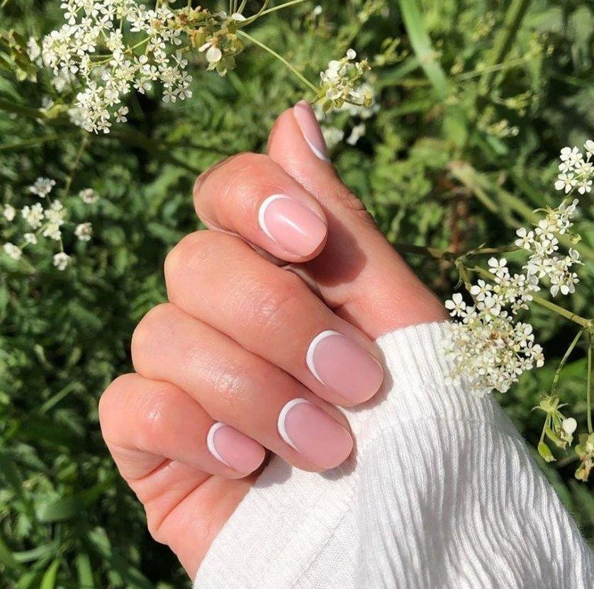 Minimalist French Tips Visual Idea Minimalist French Tips Visual Idea — Short Winter Nails 2027