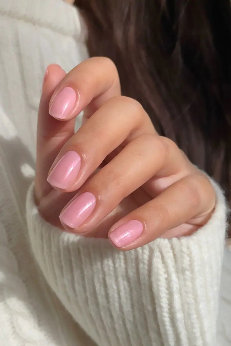 Light Pink Subtle Shimmer Glossy Nails Light Pink Subtle Shimmer Glossy Nails — Square Nails 2027