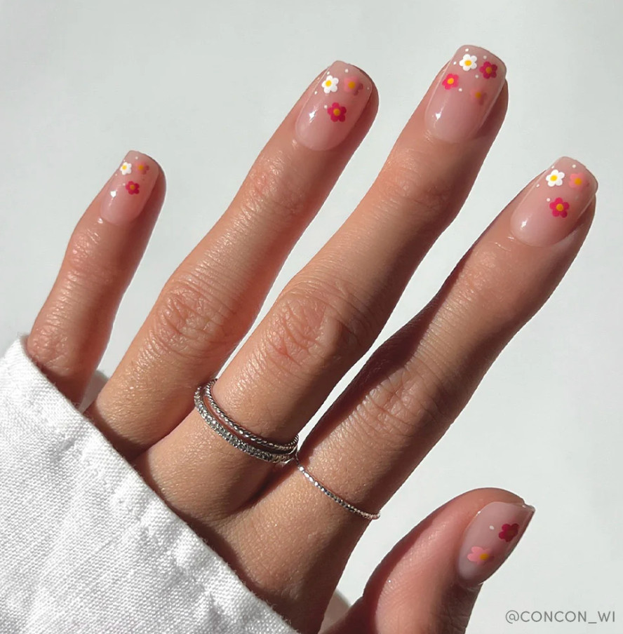 Small Floral Motifs On All Nails Visual Idea Small Floral Motifs On All Nails Visual Idea — Spring Press On Nails 2027