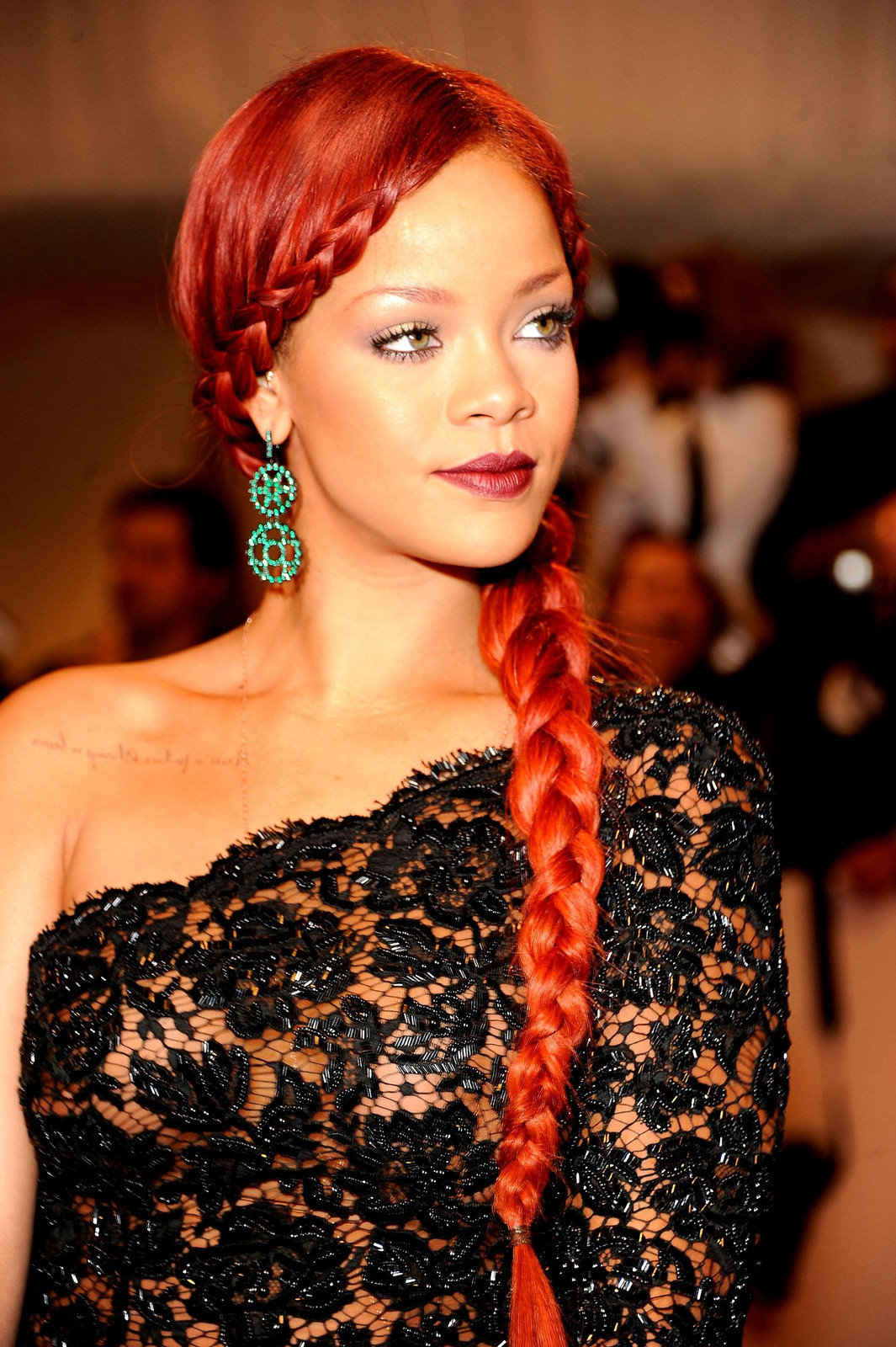 Vibrant Red French Braid with Fringe Vibrant Red French Braid with Fringe — French Braid 2027