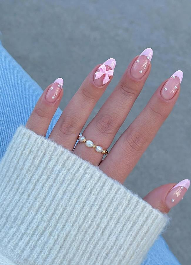 One Hand Close-Up Visual Idea — Wedding French Tip Nails 2027