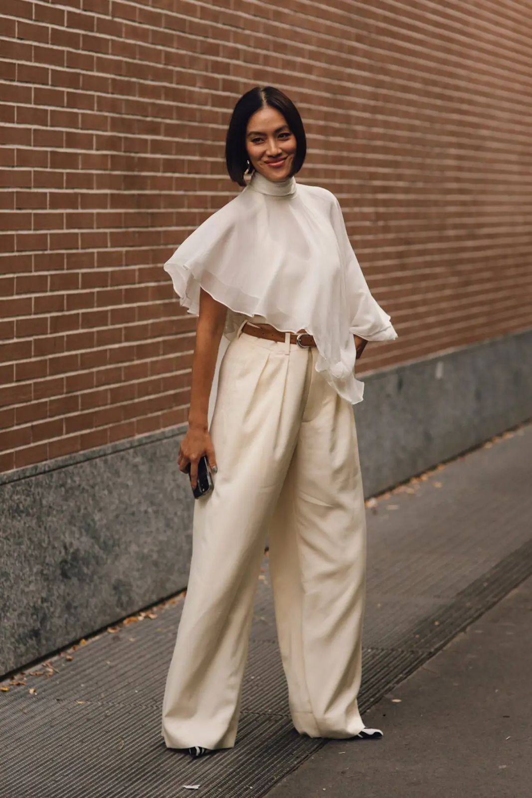 Voluminous Ivory Trousers and Sheer Top for Airy Sophistication Voluminous Ivory Trousers and Sheer Top for Airy Sophistication — Italy Outfits 2027