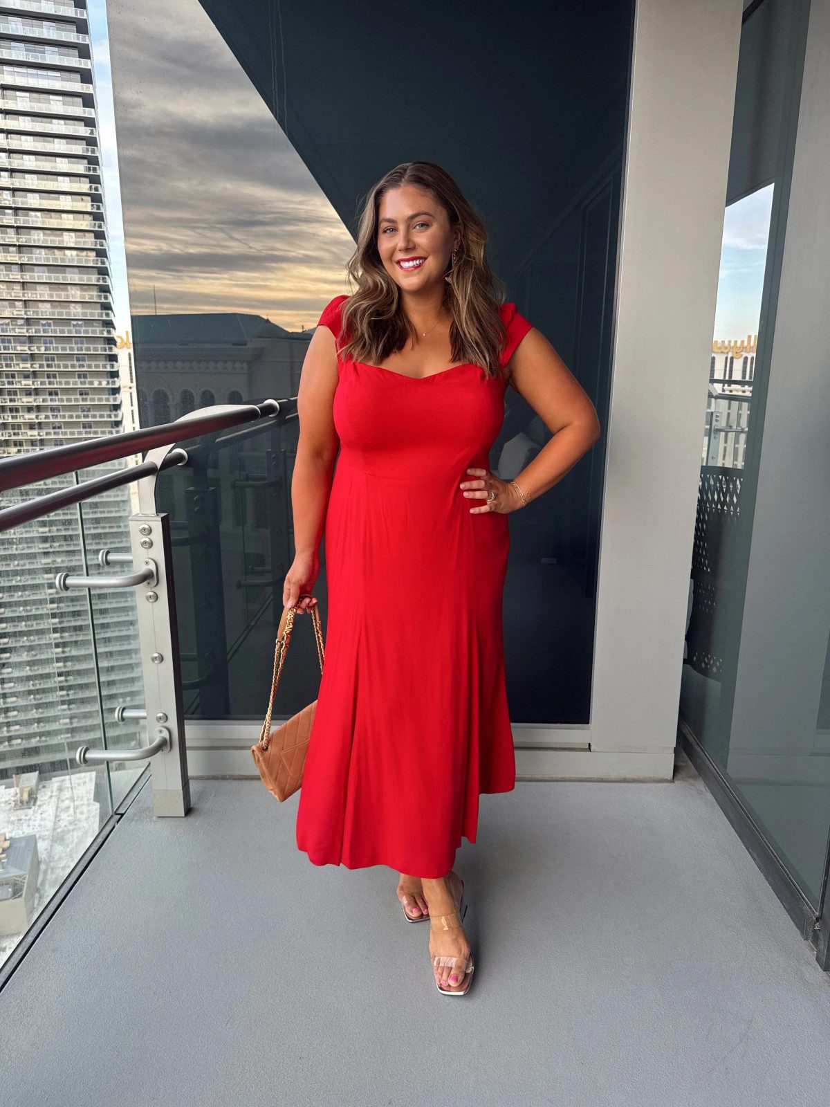 Vibrant Red Sweetheart Neckline Dress for Vegas Dinners — Las Vegas Outfits 2027